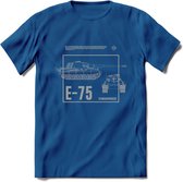 E75 leger T-Shirt | Unisex Army Tank Kleding | Dames / Heren Tanks ww2 shirt | Blueprint | Grappig bouwpakket Cadeau - Donker Blauw - L