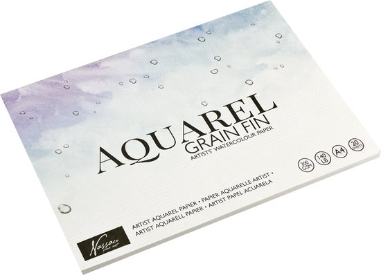 Aquarelblok A4 | 300gr | 20vel | A4 Formaat 21x29,7cm| Aquarelpapier verf