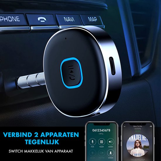 DynaBright Bluetooth Receiver - BT 5.0 - 3.5MM AUX - Bluetooth Ontvanger - Handsfree Bellen - Bluetooth Audio Receiver