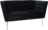 Zitbank "Wavy" - 2 zits - Velvet Zwart - modern bankstel - B 133 cm - Design bank