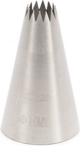 spuitmond Kroon 5,1 x 1,2 cm RVS zilver