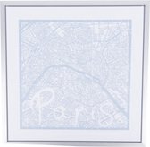 canvasdoek city Parijs 60x60x3 cm wit/grijs