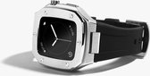 DanielEden Luxe Apple watch series Horloge band - roestvrij staal - Zwart Zilver - Apple Watch strap - 44 mm - stainless steel - siliconen band