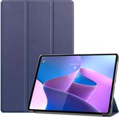 Lenovo Tab P12 Pro Bookcase hoesje - Just in Case - Effen Donkerblauw - Kunstleer