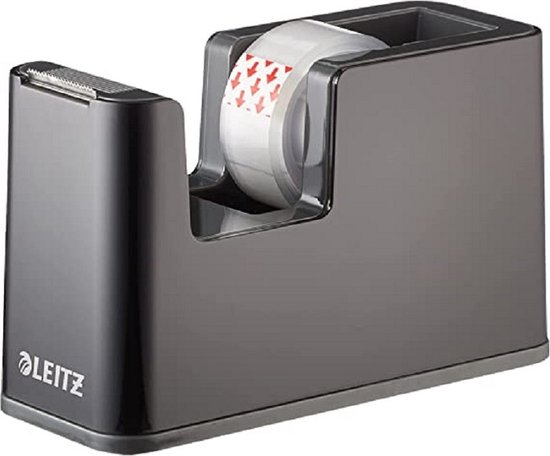 Leitz Dual Stevige Plakbandhouder - Inclusief 1 Rol Plakband - Zwart - Leitz