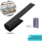 Cuisio Vaatdoekhouder Matzwart - Gootsteen Organizer - Keuken Organizers Gootsteen - Aanrecht Organiser - Inclusief extra Plakstrip en Microvezeldoek