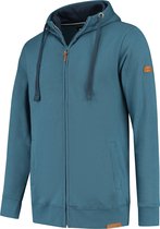 Travelin' Outdoor Vest Osby - Heren Sweatvest met capuchon - Hoodie - Petrol blauw - Maat L