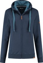 Travelin' Outdoor Vest Osby - Dames Sweatvest met capuchon - Hoodie - Navy blauw - Maat XL