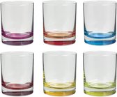 Set van 12x stuks tumbler glazen Colori 300 ml van glas - Drinkglazen - Waterglazen