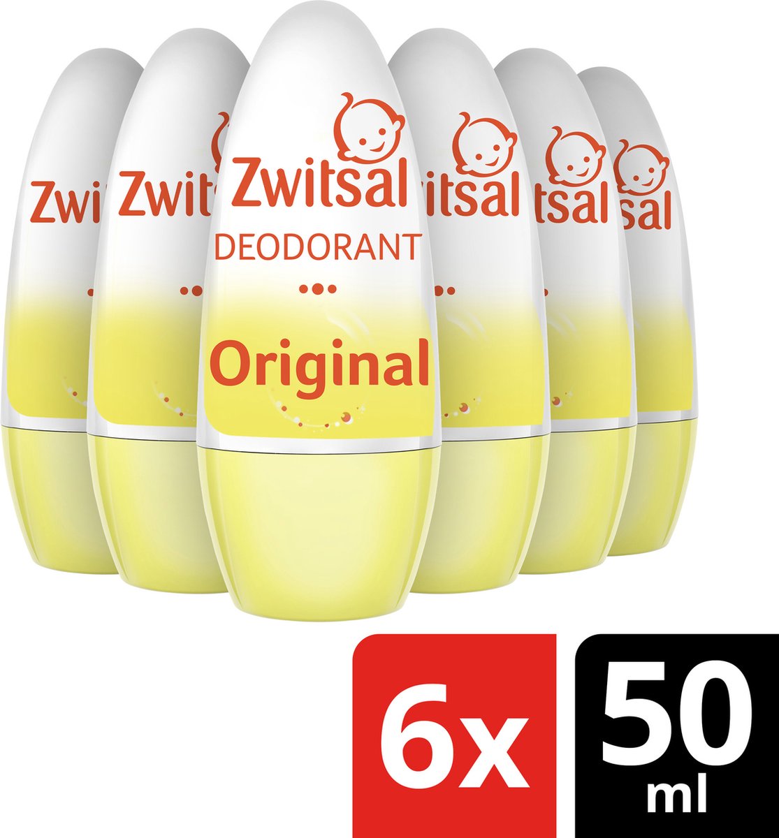 Zwitsal Deodorant Roller 6 x 50 ml Voordeelverpakking
