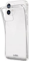 SBS Skinny - Telefoonhoesje geschikt voor Apple iPhone 13 Mini Hoesje Flexibel TPU Backcover - Transparant