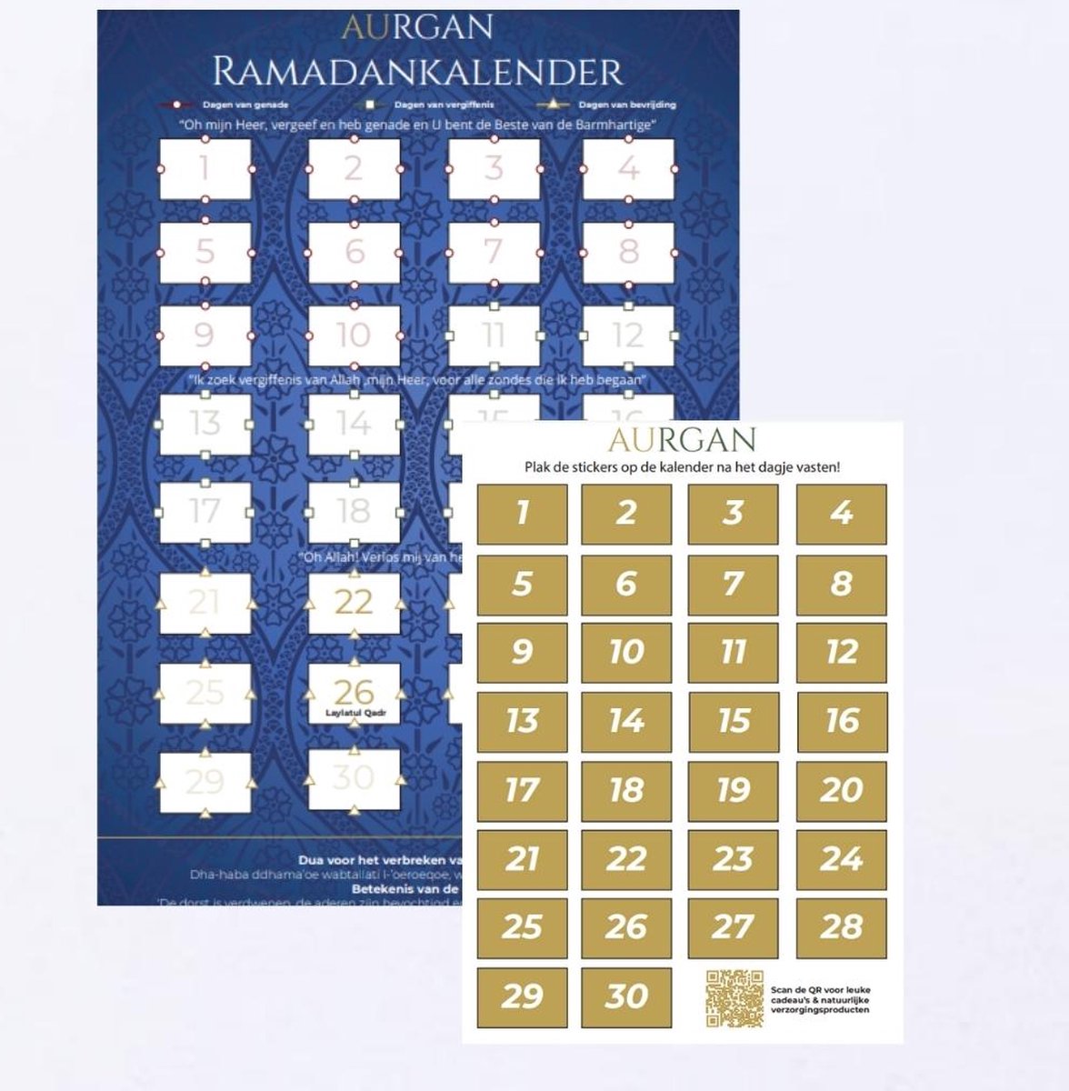 Ramadan aftelkalender - decoratie - ramadandecoratie - 30 dagen - ramadan versiering - ramadankalender