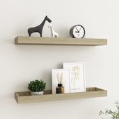 Wandschappen 2 st Loggia 60x15x4 cm MDF eikenkleurig
