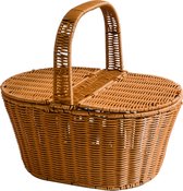 Picknickmand – Riet – Mand – Picknick – Twee personen – Ruim – Handgemaakt – 38x28x17cm