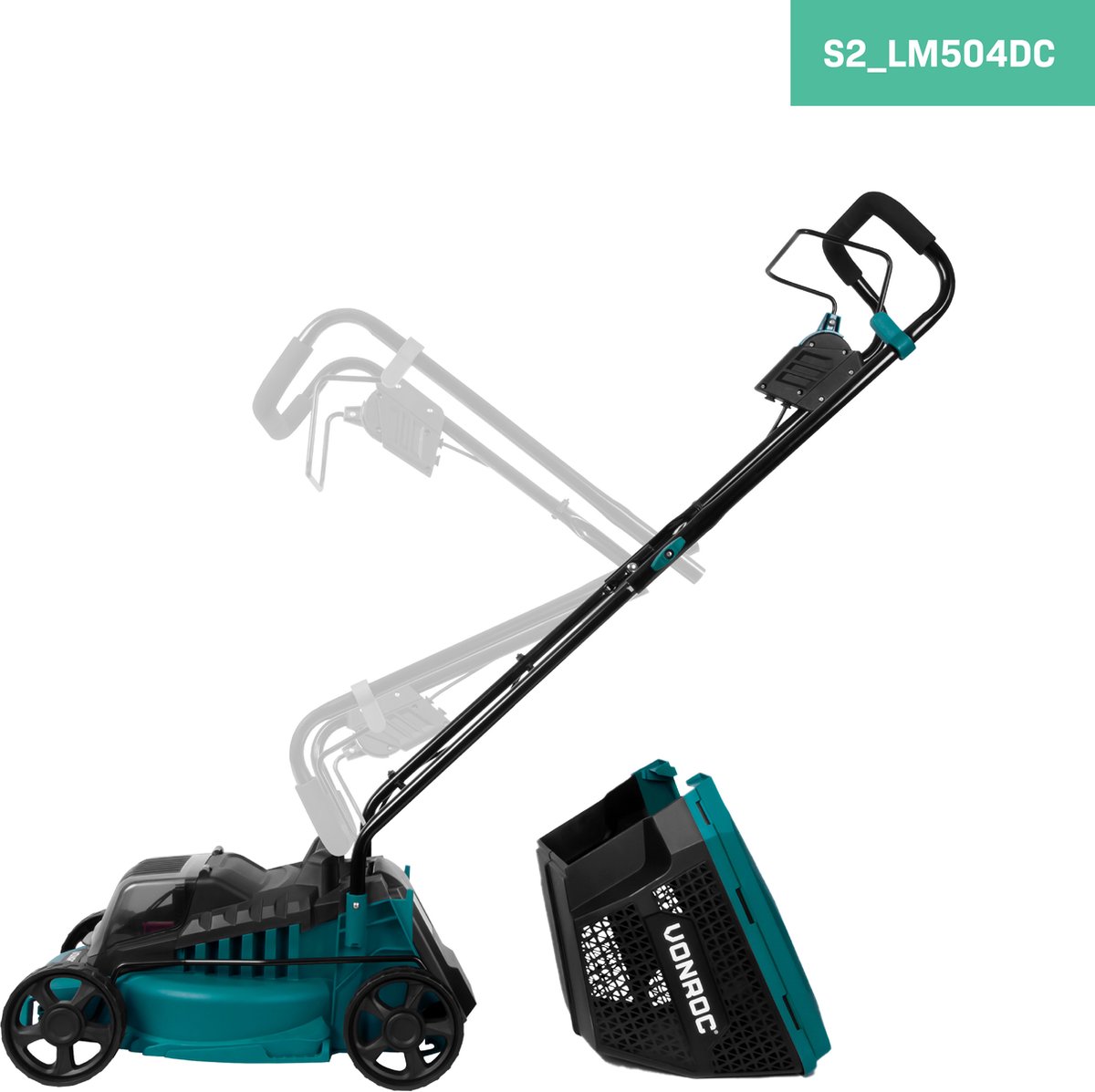 VONROC Accu Grasmaaier – 40V – 33 cm maaibreedte – Brushless motor - Vijf instelbare maai-hoogtes: 30/40/50/60/70 mm - Incl. 30L Opvangbak - Incl. 2x 2.0Ah Accu en 2x Snellader – foto 7