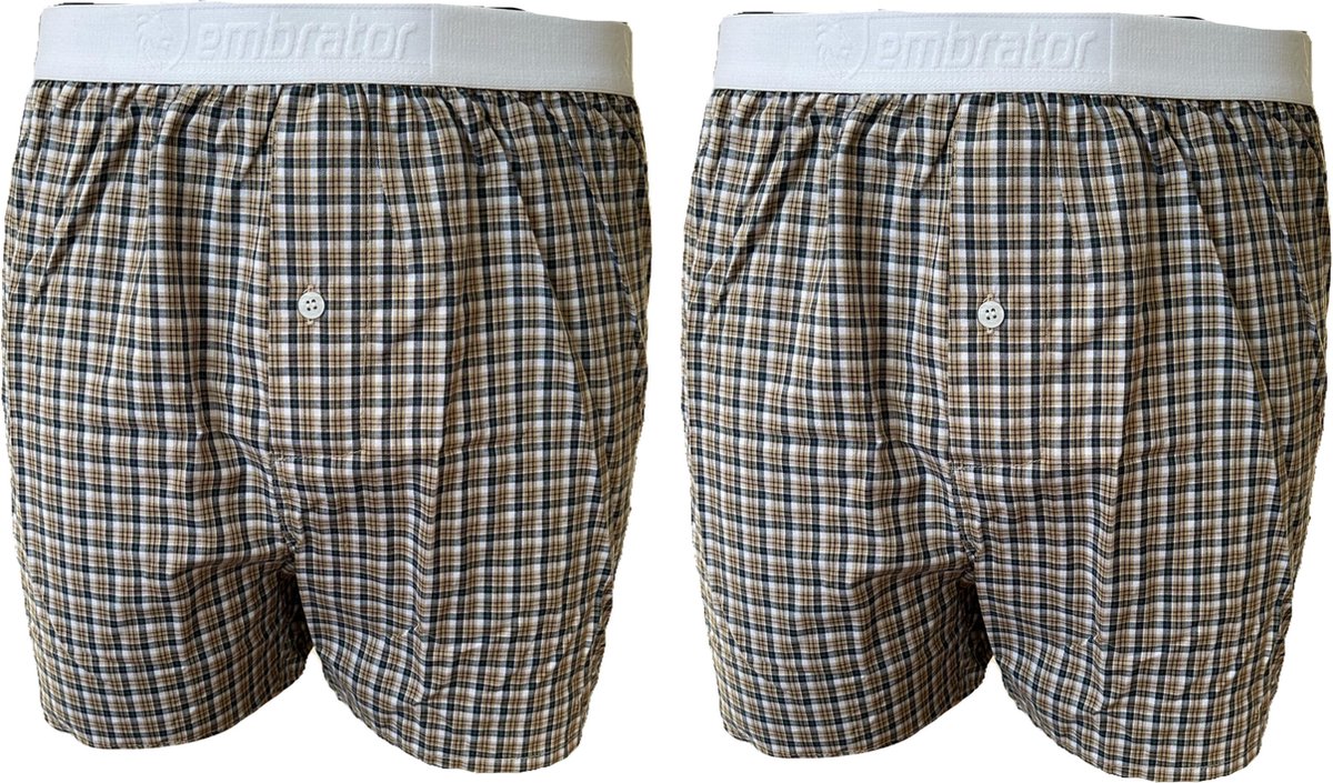 Embrator mannen Boxershorts 2-stuks geruit maat L