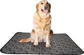Sharon B - Puppy training pad - plasmat - grijs pootjes en botjes - afmeting 70 x 100 cm - hondentoilet - herbruikbaar - wasbaar