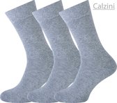 Calzini sokken heren naadloos 3 paar - 80% katoen - Licht grijs - Sokken Heren - Sokken Dames - Maat 36-42