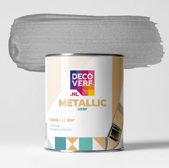Decoverf metallic verf zilver, 750ml | bol.com