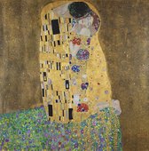 Poster - Gustav Klimt, De Kus, Prachtige reproductie van het museum stuk, Premium Print, incl bevestigingsmateriaal