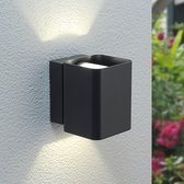 Lucande - LED wandlamp buiten - 2 lichts - aluminium - H: 13.2 cm - grafietgrijs - Inclusief lichtbronnen