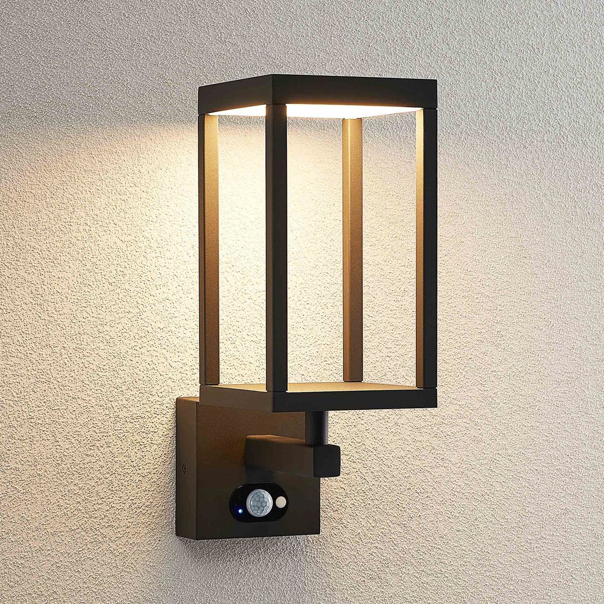 Lucande - LED wandlamp buiten - 1licht - aluminium, kunststof - H: 36.75 cm - grafiet (RAL 840-M) - Inclusief lichtbron