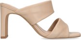 Manfield - Dames - Beige leren muiltjes - Maat 39