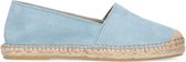 Manfield - Dames - LIchtblauwe suède espadrilles - Maat 38