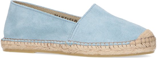 Manfield - Dames - LIchtblauwe suède espadrilles - Maat 42 | bol.com