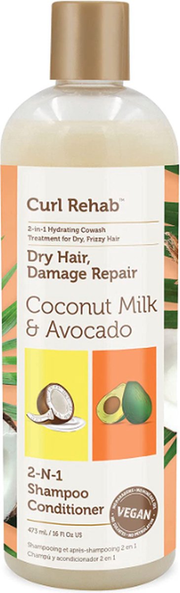 Curl Rehab Dry Hair Damage Repair 2 in 1 Shampoo Conditioner 16oz