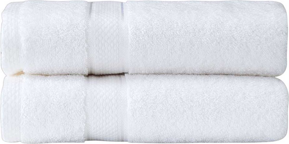 Komfortec Badhanddoeken, 2x Badlaken 70x140 cm, Douchelakens, 100% Katoen, Handdoeken, Badstof, Zacht en Absorberend, Wit
