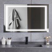 Badkamerspiegel - Spiegel - Spiegel met Verlichting - Spiegel Vierkant - Vierkante Spiegel - Anti Condens - Led Verlichting - 120 cm
