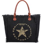 Canvas handtas Ines Delaure zwart