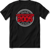 2005 Limited Edition | Feest Kado T-Shirt Heren - Dames | Zilver - Rood | Perfect Verjaardag Cadeau Shirt | Grappige Spreuken - Zinnen - Teksten | Maat XL
