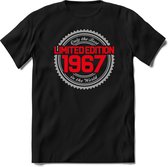 1967 Limited Edition | Feest Kado T-Shirt Heren - Dames | Zilver - Rood | Perfect Verjaardag Cadeau Shirt | Grappige Spreuken - Zinnen - Teksten | Maat M