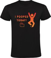 I pooped today Heren t-shirt | WC Papier | Toilet | Schijten | Gezeik | Diarree | grappig | kado | Zwart