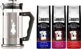 Bialetti Coffee Press Presioza 1000ml + Bialetti koffie proefpakket 3 x 250gr