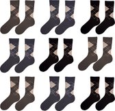 Naft katoenen sokken met ruit 9 paar maat 43/46