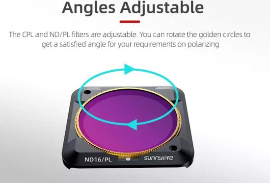 50CAL ND32/PL (Neutral Density) Gepolsariseerde Actioncam Camera Lens Filter - geschikt voor DJI Action 2 - 5 f-stops - magnetisch click-on - instelbaar - professionele kwalteit gehard glas & aluminium frame -krasbestendige coating - 50CAL