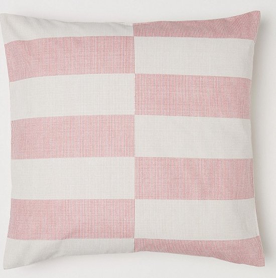 ZoeZo Design - 2 stuks - kussen - roze - wit - 50 x 50 cm - met rits - 100% organisch katoen - zomerkussen - zomerdecoratie - sierkussen - kussenhoes met binnenkussen