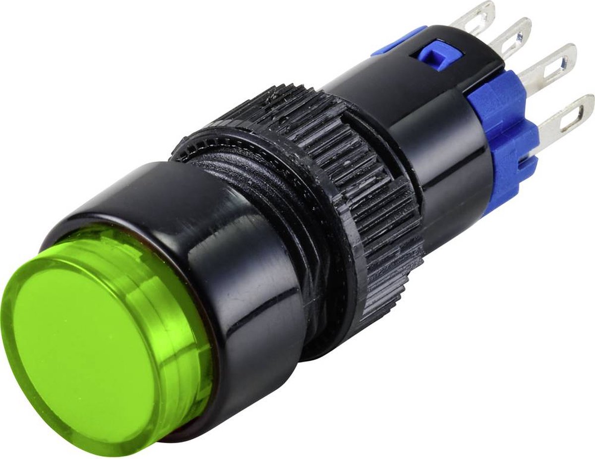 TRU COMPONENTS LAS2Y-11/G/12V Druktoets 250 V 3 A 1x uit/(aan) Moment Groen IP40 1 stuk(s)
