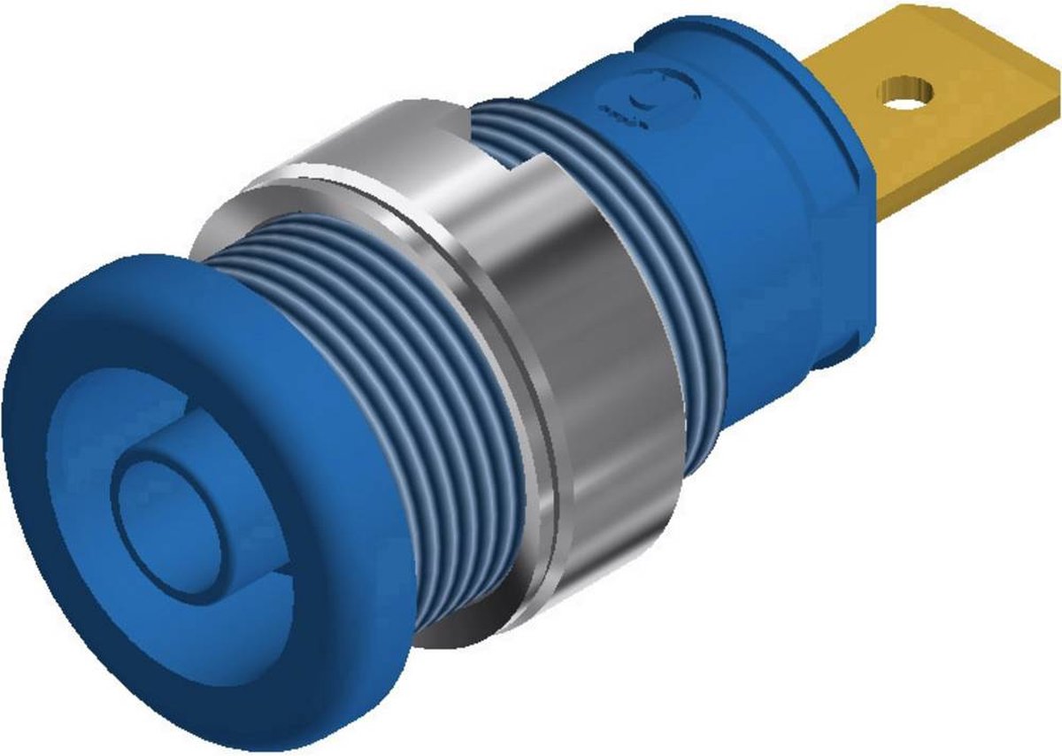 SKS Hirschmann SEB 2620 F6,3 Veiligheids-labconnector, female Bus, inbouw verticaal Stift-Ø: 4 mm Blauw 1 stuk(s)