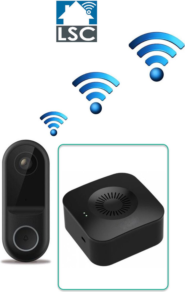 Deurbel Draadloos Zwart - Lsc Smart Connect - Wifi Deurbel Ontvanger | Bol.