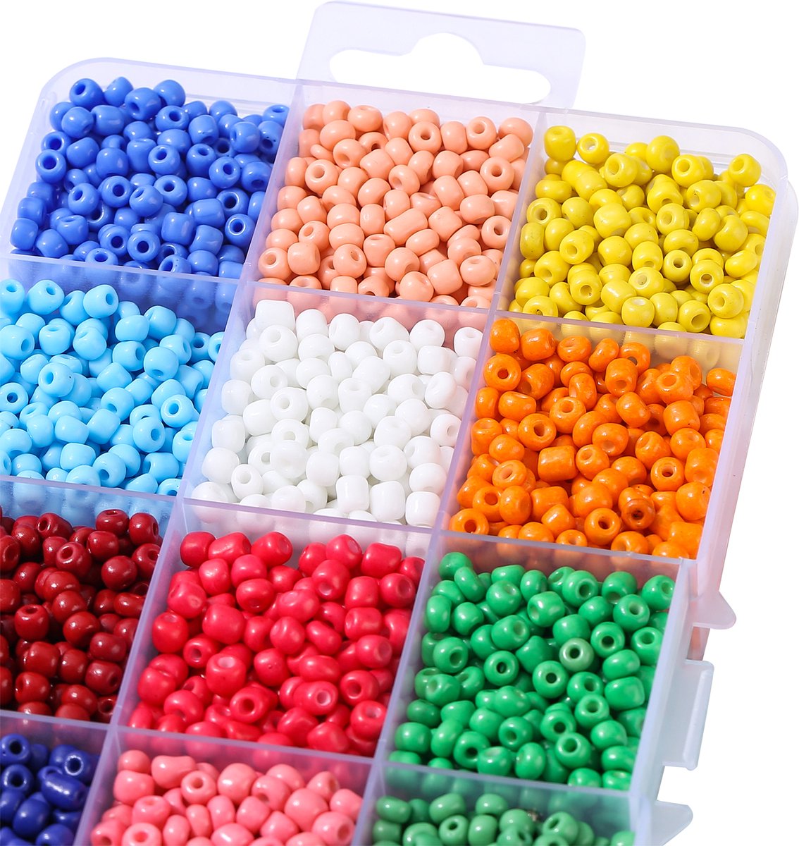 Behave 4500 Glaskralen Set - DIY Sieraden maken - Kralen Set - Rocailles - Bedels - Rijgdraad - 15 Kleuren - 4mm — afbeelding 2