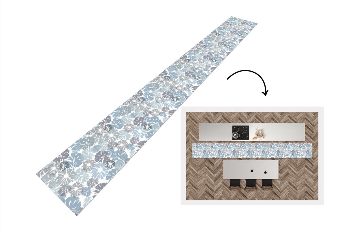 KitchenYeah Keukenloper - Keukenmat - Bloemen - Abstract - Patroon - Keuken vloerkleed multicolor, foto 2