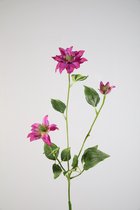 Kunstbloem Clematis - topkwaliteit decoratie - Fuchsia - Cerise - zijden tak - 89 cm hoog