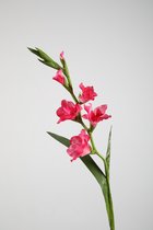 Kunstbloem Gladiool - topkwaliteit decoratie - Roze - zijden tak - 97 cm hoog