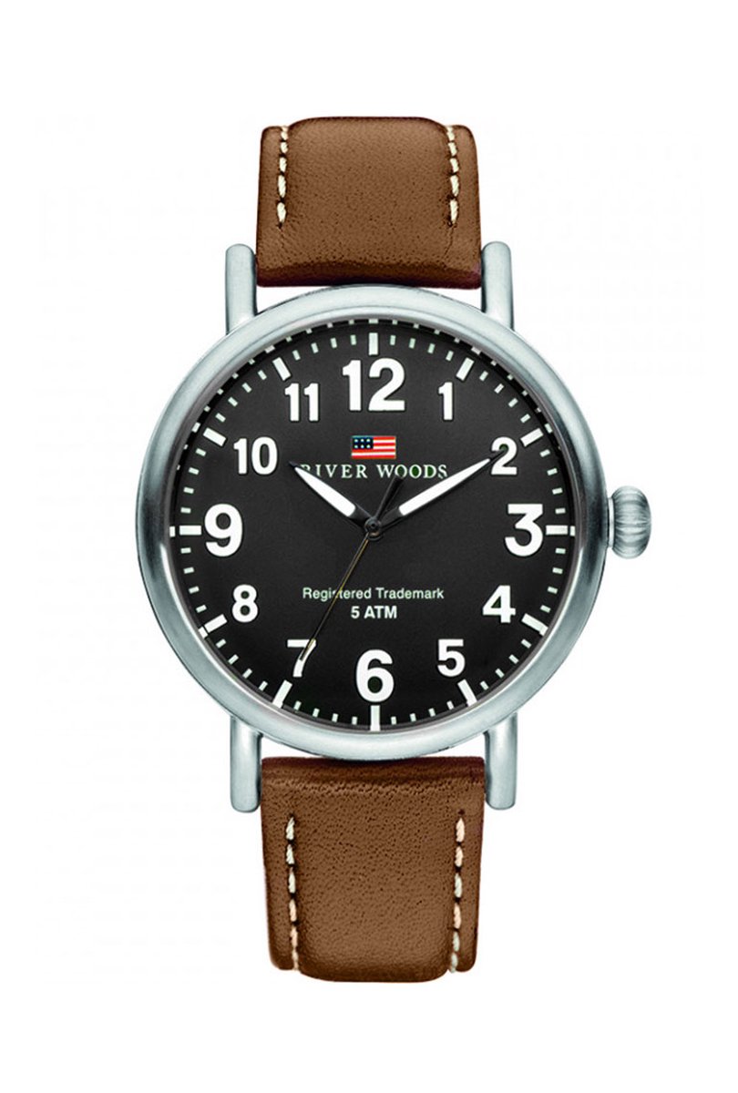 River Woods Sacramento RW420021 Horloge - Leer - Bruin - Ø 42 mm