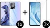 Xiaomi 11T/11T Pro hoesje siliconen case transparant - 2x Xiaomi 11T/11T Pro screenprotector screen protector