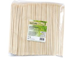NatureStar Spiezen sate stokjes prikkers BBQ 25cm BIO-Bamboo - 1000 stuks